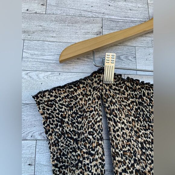 Farrow
Lucinda Off-Shoulder Leopard Dress Smocked leopard-print dress small - Picture 7 of 16